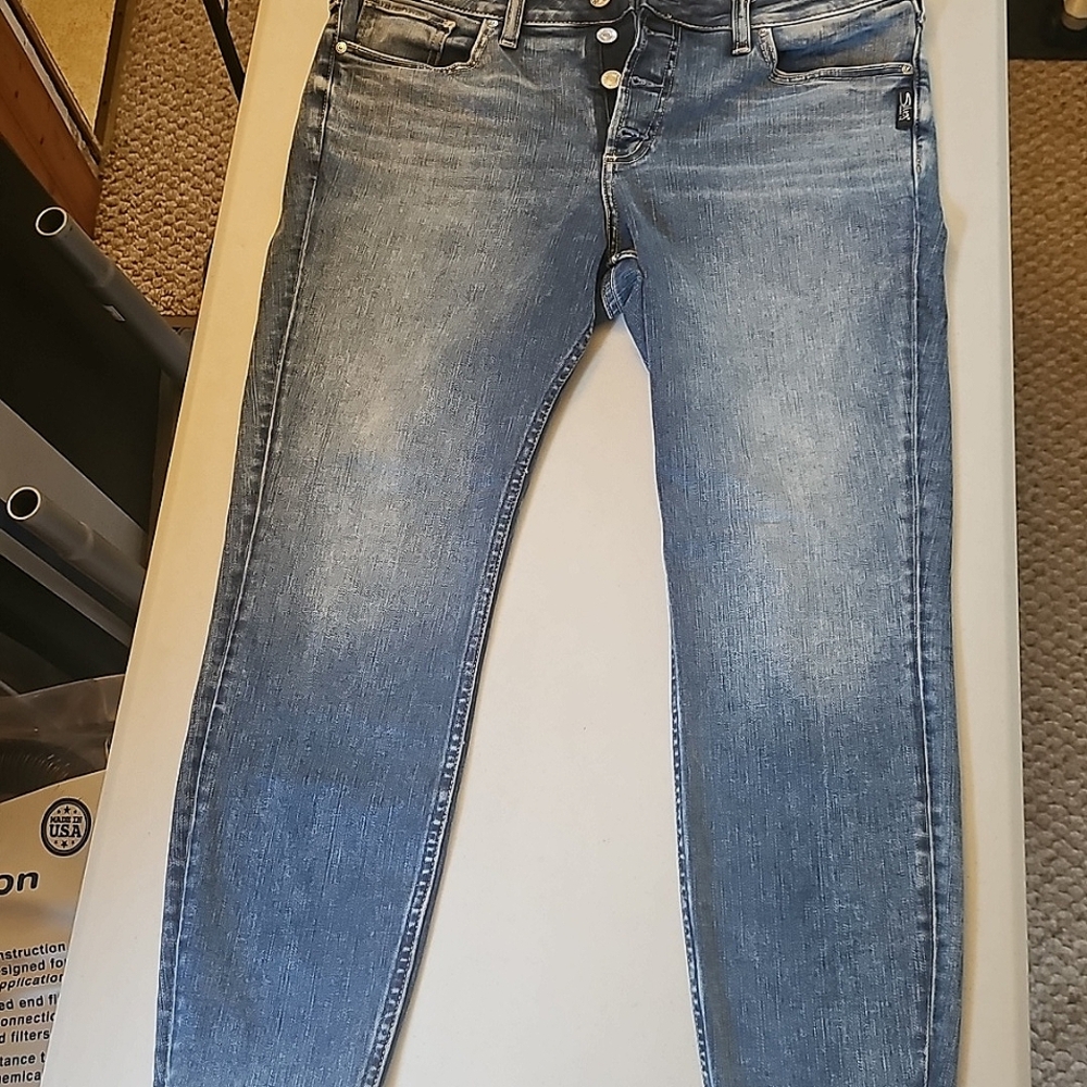 NWOT Silver Jeans Co Suki Skinny Cropped Denim *Button Fly* Size 33 ✨👖💖
